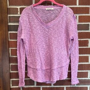 WE THE FREE x FREE PEOPLE pink berry long sleeve slouch knit XXS New